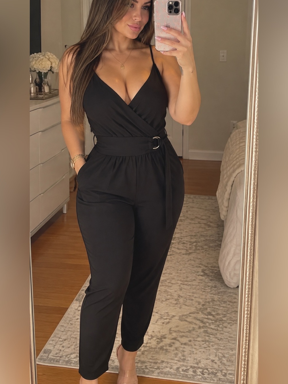 Express Black Sleeveless Jumpsuit Stretch Small